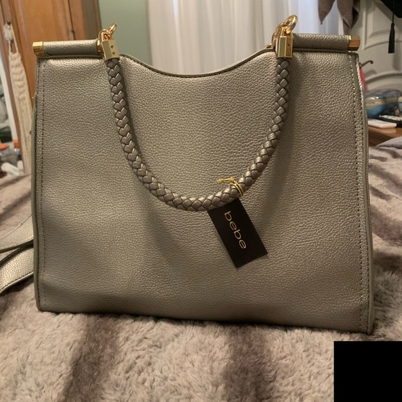 BEBE Medium Gold and Gray Bag - Picture 4 of 7